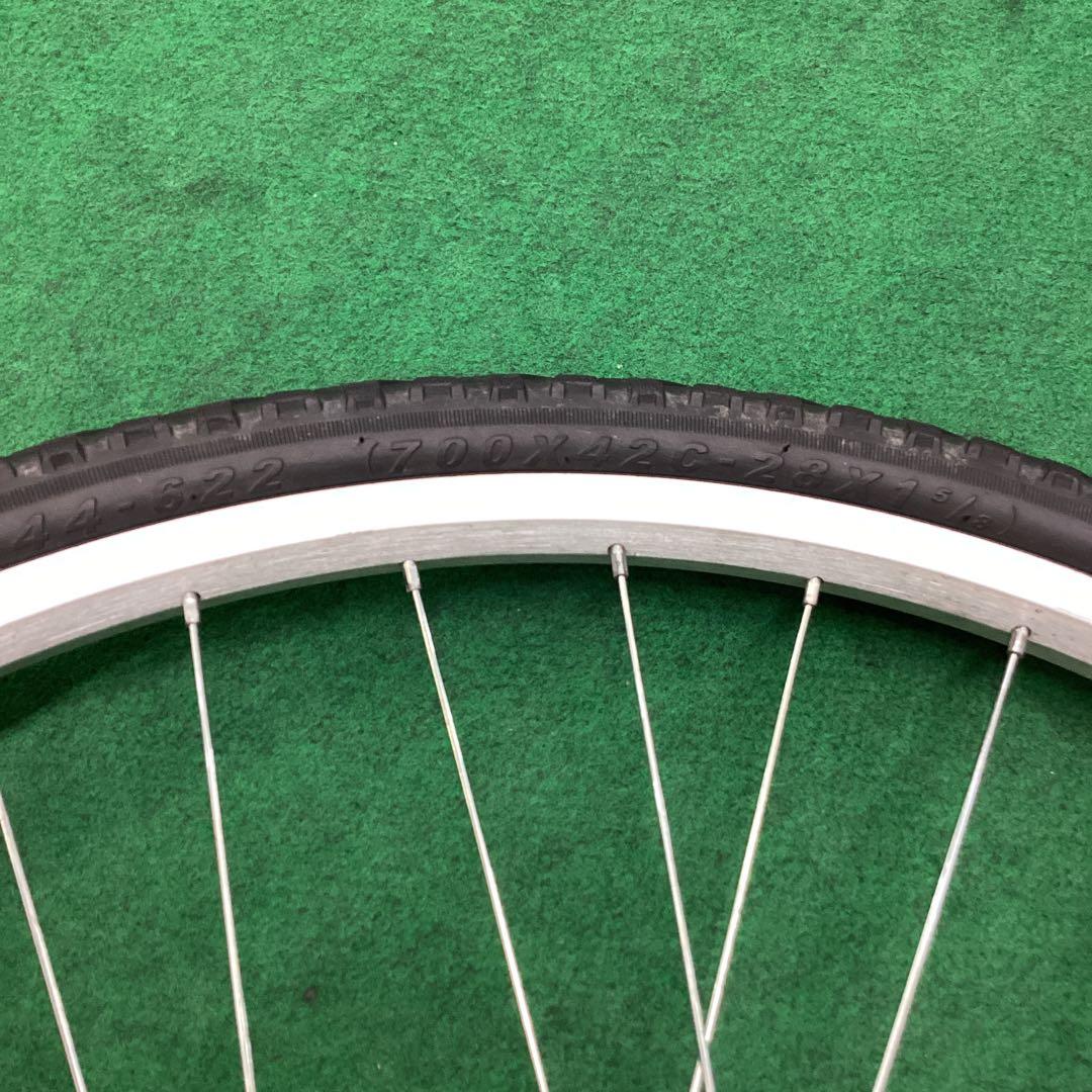 後ホイール　700x42c　外装６段　リア　ON　タイヤ付　ローラーブレーキ付