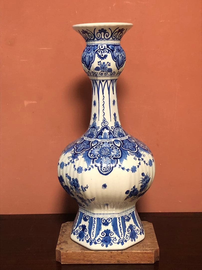 最終価格　存在感抜群の特大時代物デルフト染付花瓶