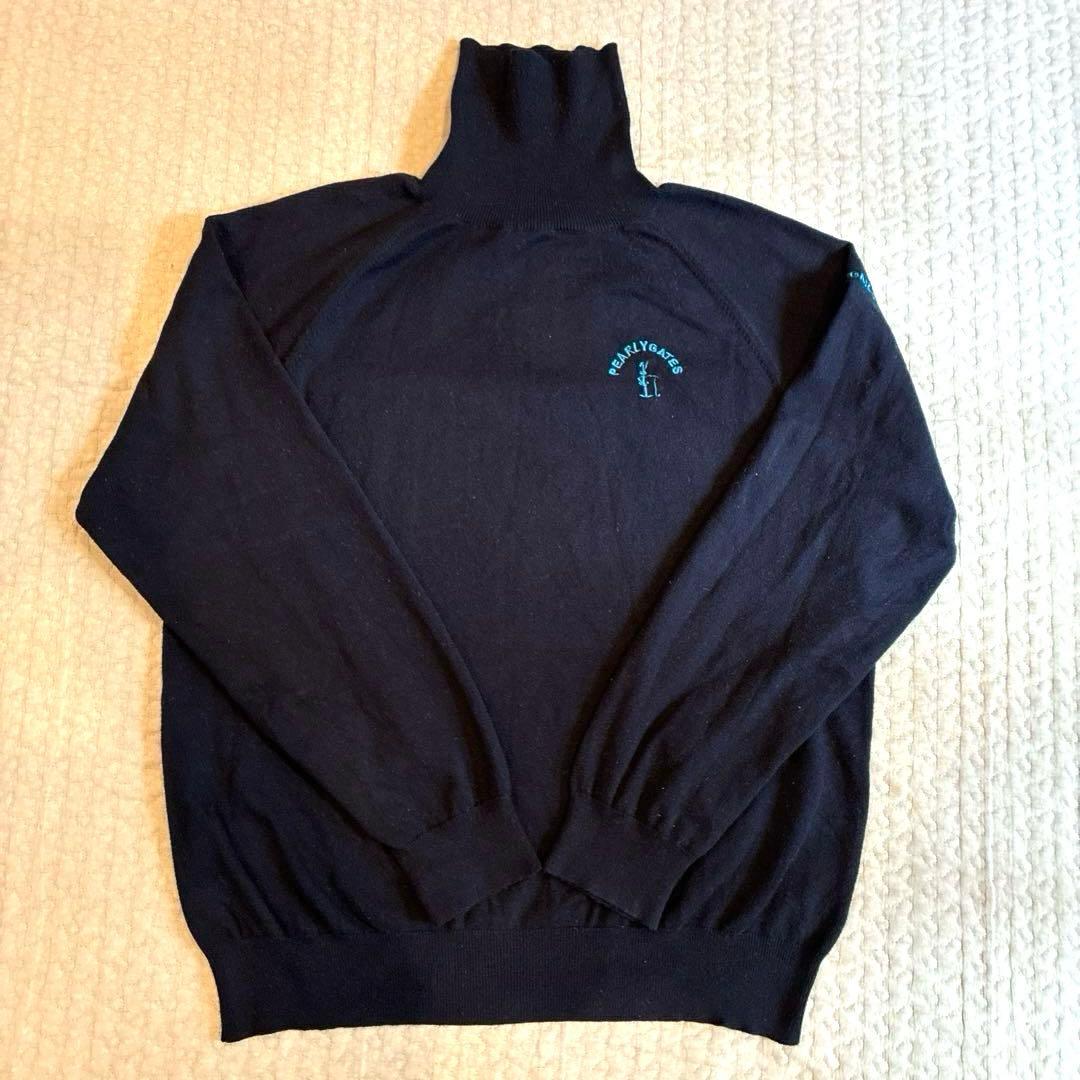 PEARLY GATES タートルネックセーター M ネイビー 4 ゴルフ