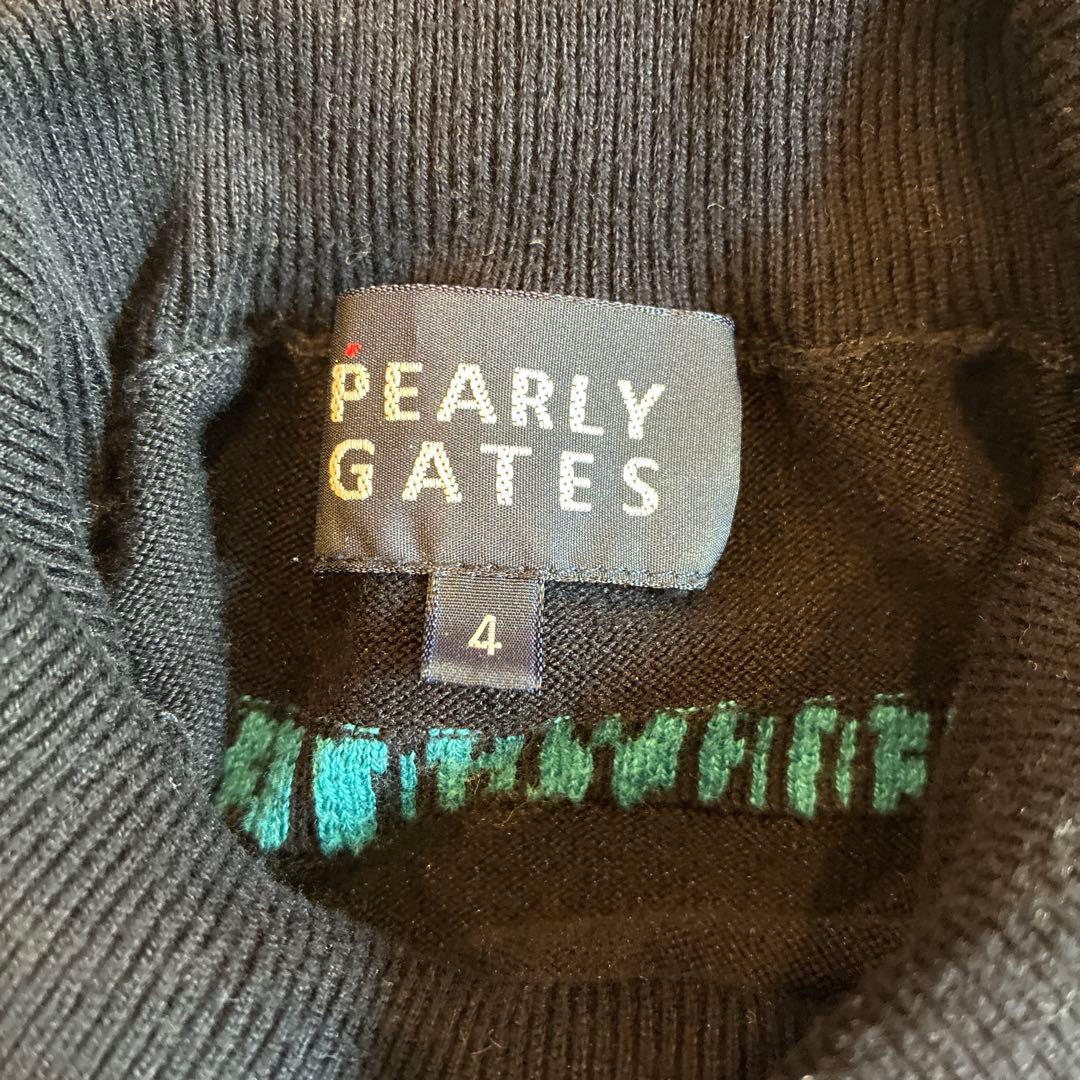 PEARLY GATES タートルネックセーター M ネイビー 4 ゴルフ
