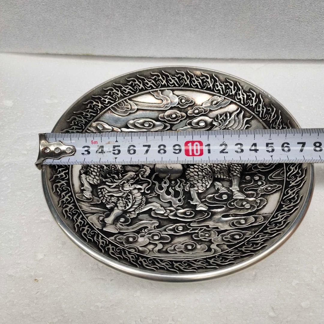 銅器 重工 彫刻 祥雲瑞獣麒麟銅盤 装飾品 工芸品 美術品 置物
