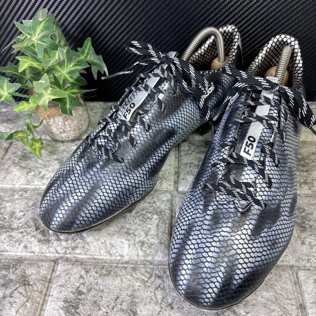 【美品】adidasアディゼロ F50 コアブラック/シルバーメット