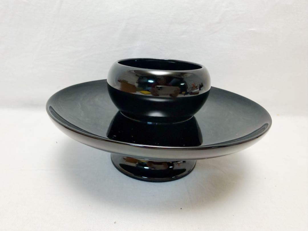 未使用 茶道具 輪島塗 黒真塗 天目台 茶器 抹茶 共箱