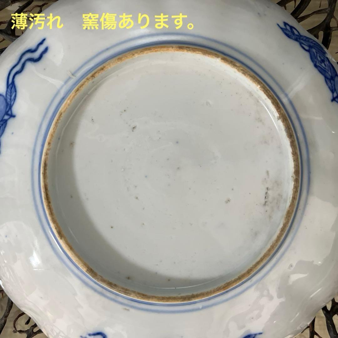 骨董　古伊万里　図変わり印判　ダッタン人　韃靼人　花唐草　７寸皿　１客限り