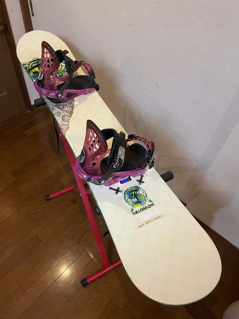 SALOMON スノーボード 155cm RIDE BIN(M) セット 美品