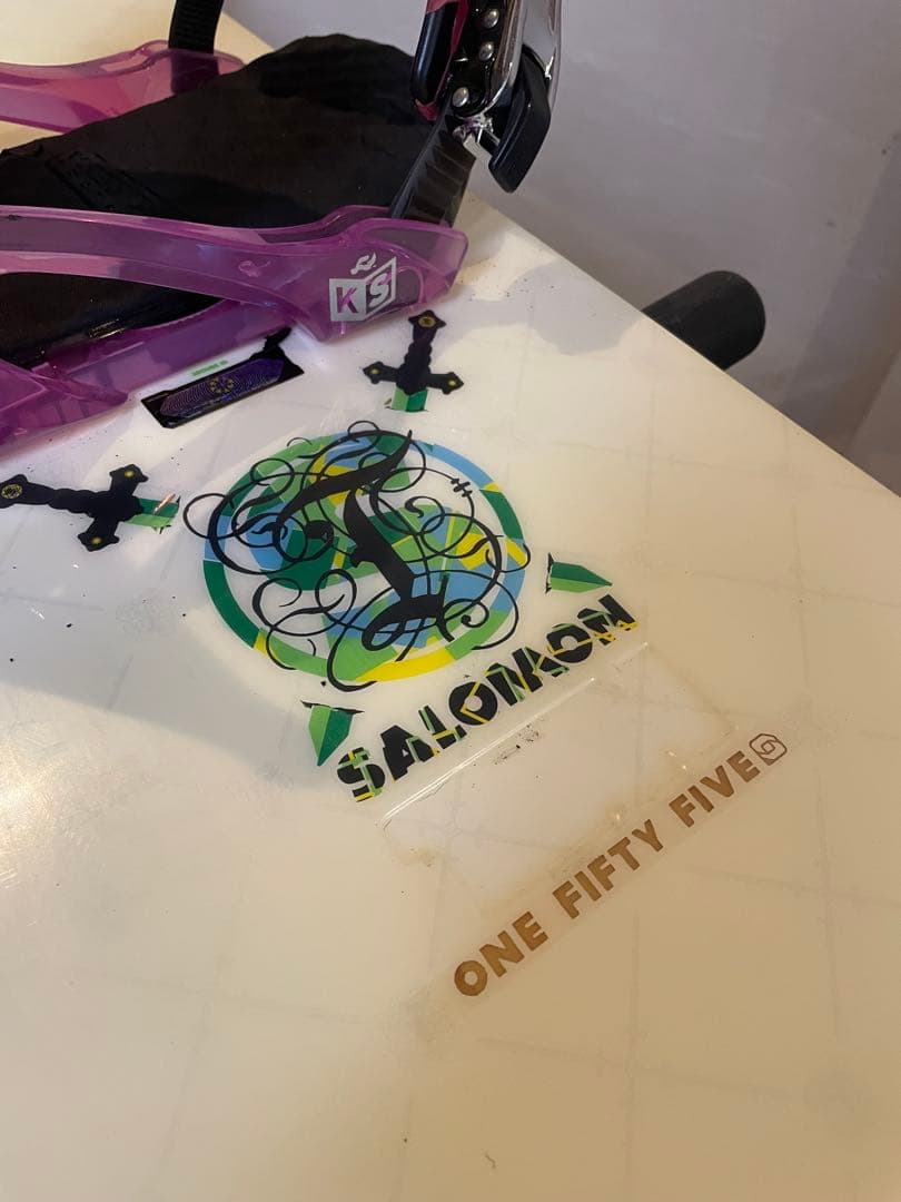 SALOMON スノーボード 155cm RIDE BIN(M) セット 美品