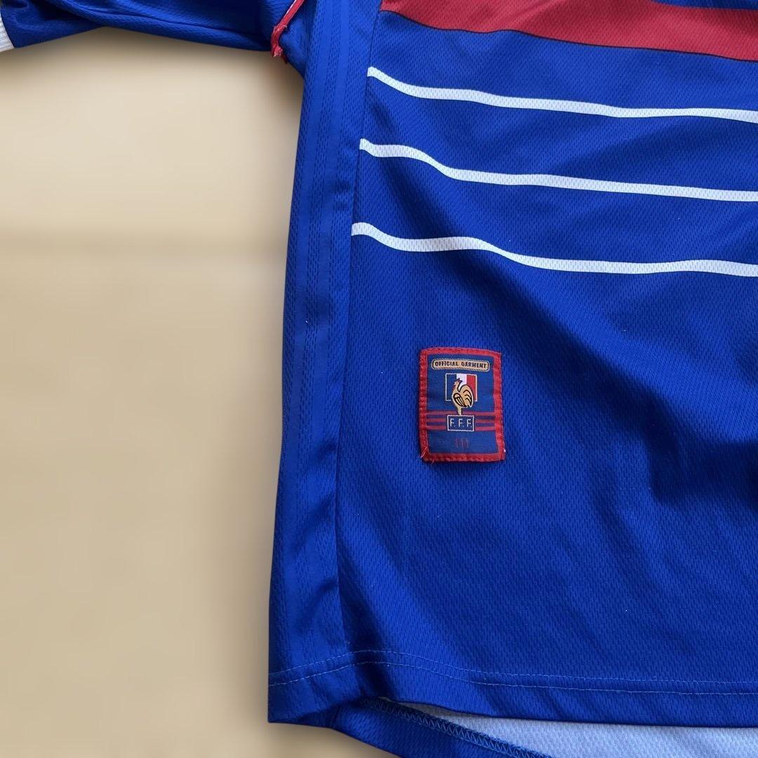 フランス代表 adidas シャツ 青　S？　ジダン