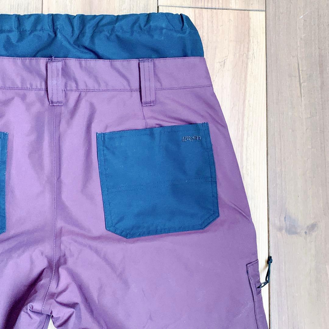 GREENCLOTHING スノーボードパンツ 紫茶色　Lサイズ