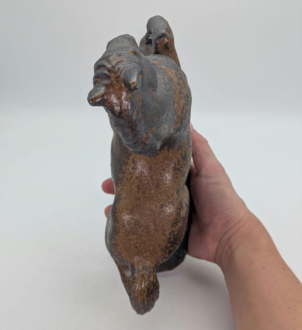 山麓窯 中村朝男 備前焼 午置物 共箱共布栞 干支置物 午年 馬 ウマ 在銘