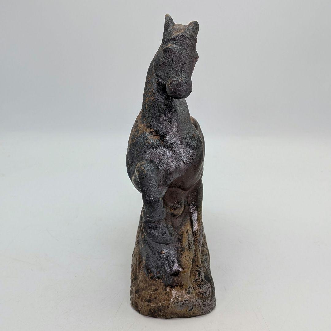 山麓窯 中村朝男 備前焼 午置物 共箱共布栞 干支置物 午年 馬 ウマ 在銘