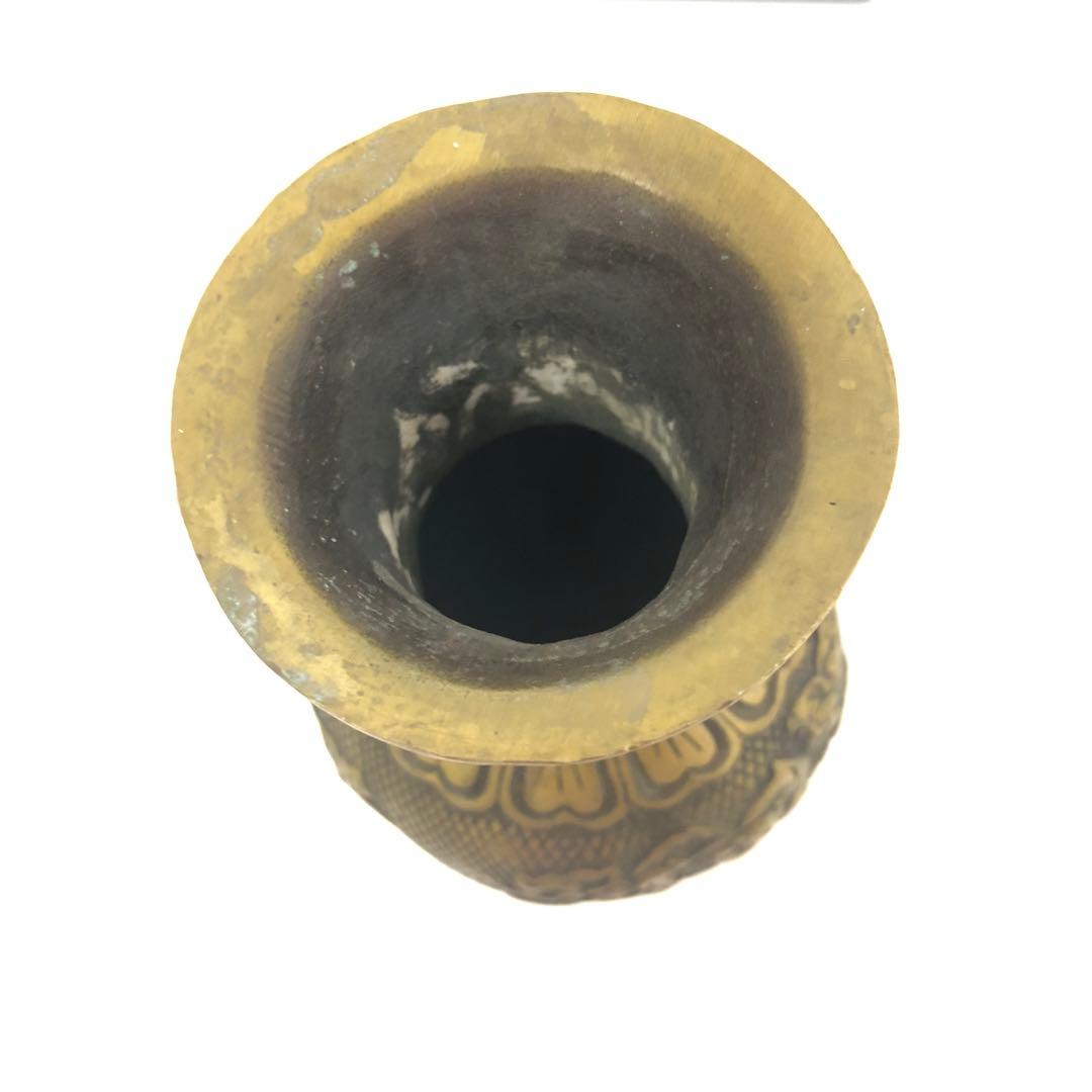 中国美術 骨董品 古美術 古玩 彫刻風景のブロンズ花瓶　中国 骨董品 大型