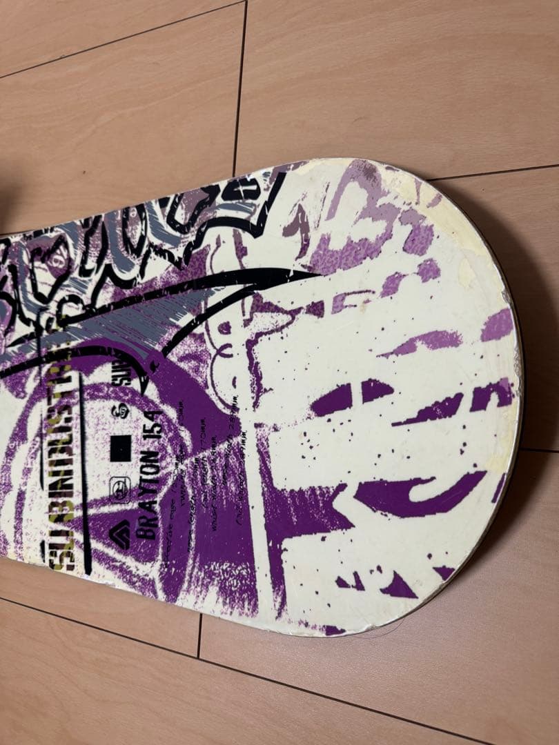 スノーボードビンディング ブーツ付き紫/白