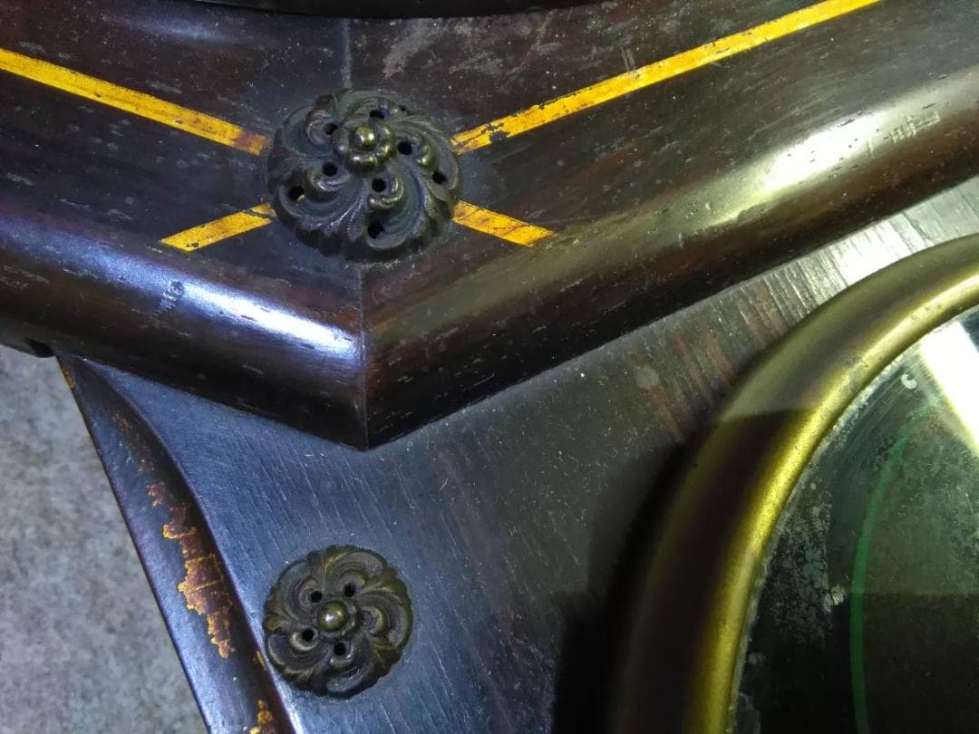 貴重　ＵＳＡ　セストーマス製　中世の騎士　貴族絵　金属製金具飾り付　古い八角時計