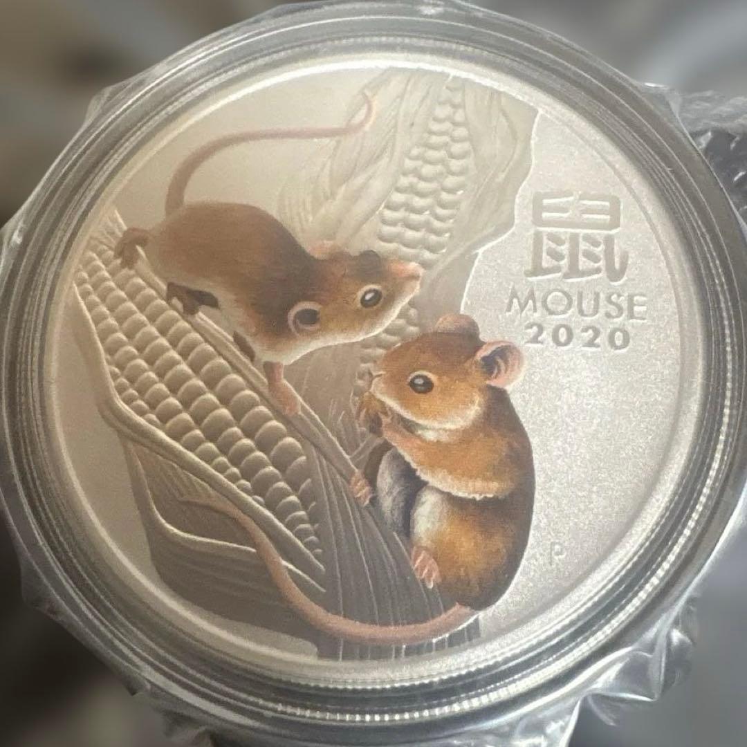 2020年オーストラリア　ネズミカラー銀貨　カプセル付き