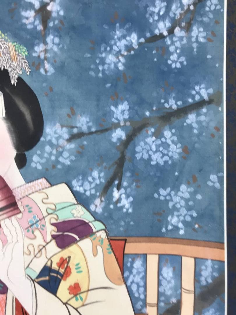 【真作】如雲/舞妓図/美人図/美人画/横物/掛軸/名家伝来/AC-540