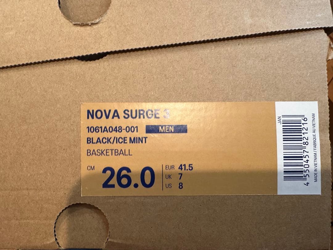 ASICS NOVA SURGE 3 ブラック/アイスミント 26.0cm