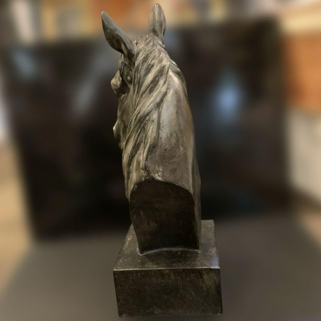 馬 オブジェ 胸像 バストブロンズ風 置物 アンティーク調 VI-130