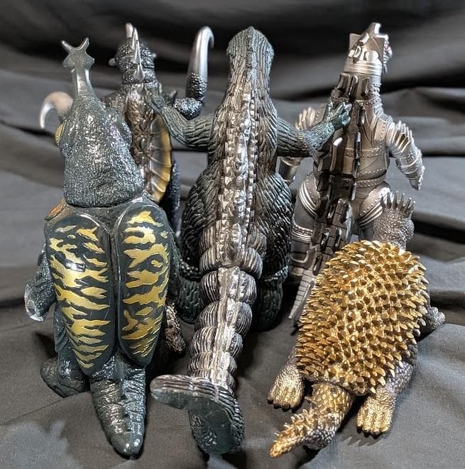 昭和ゴジラ・メカゴジラ・メガロ・ガイガン・アンギラス（バンダイ）ソフビ５体セット