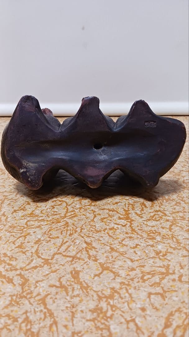 時代物　備前焼　三猿　置物　見ざる聞かざる言わざる　在銘　明治大正期　箱付