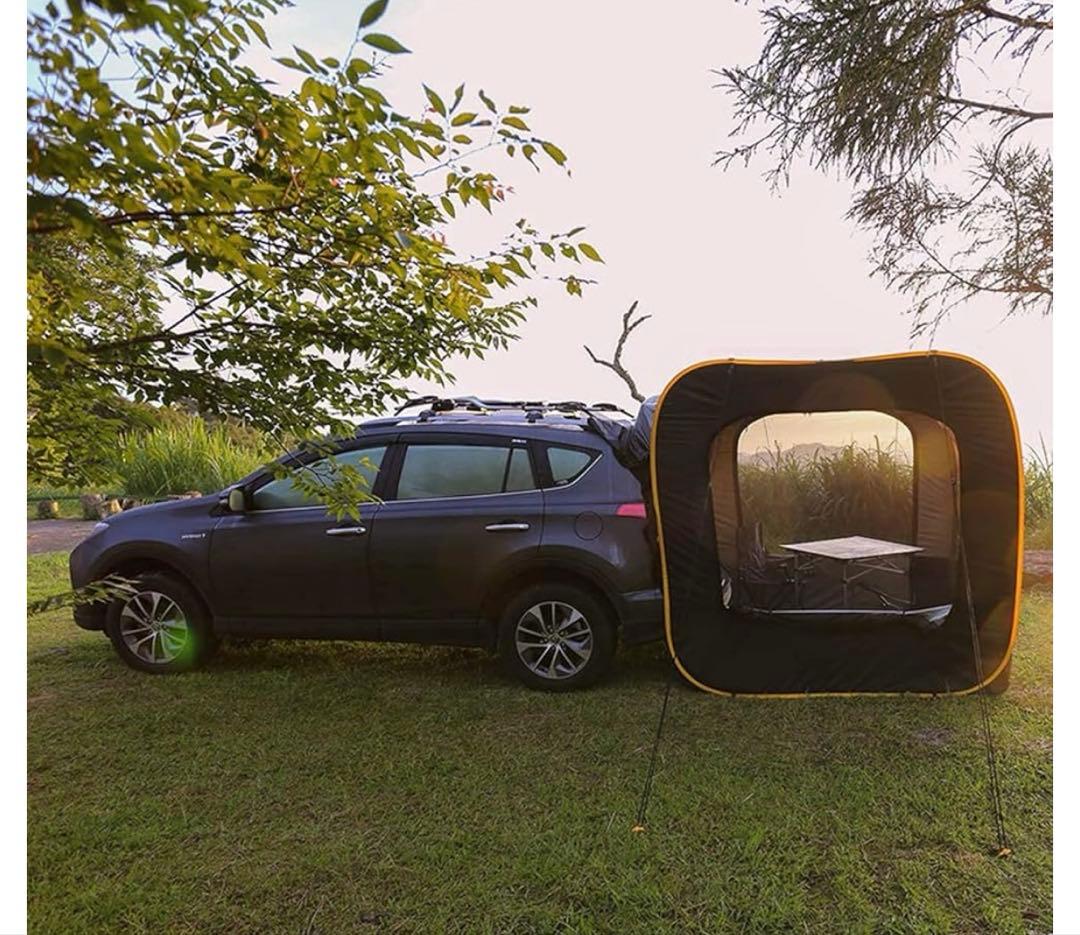 MOGIC キャンプテント 黒 メッシュ窓付き