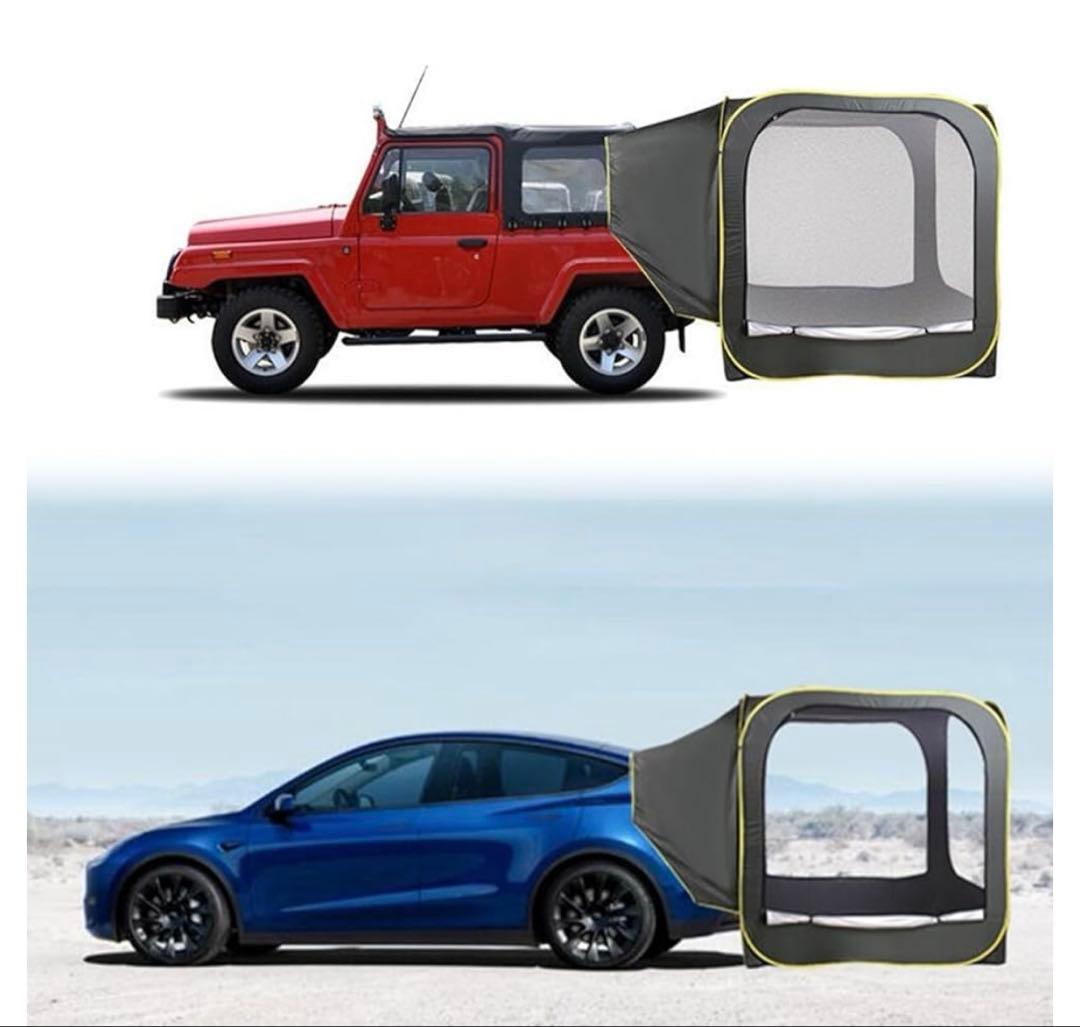 MOGIC キャンプテント 黒 メッシュ窓付き