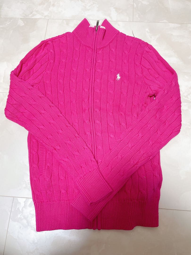 POLO GOLF ラルフローレン ピンク ケーブルニット セーター