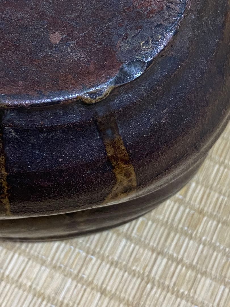 ♦江戸時代 古丹波 四方形 建水 茶道具 四方鉢 丹波焼 古美術品 骨董品