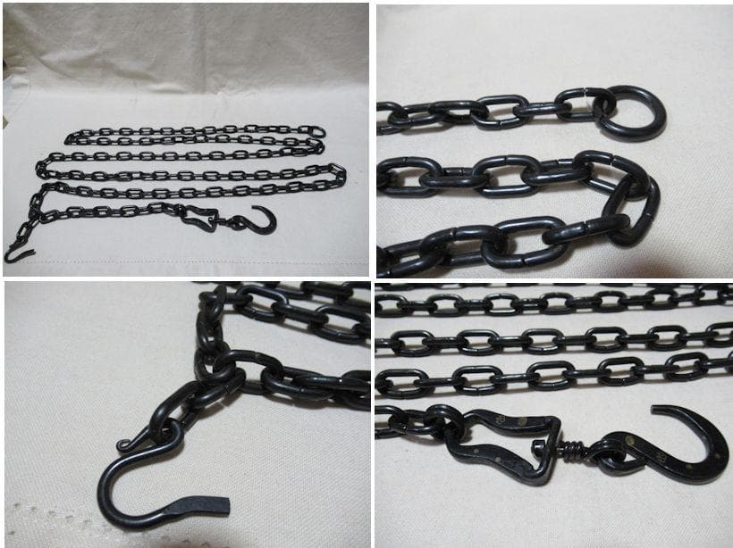 茶道具　吊釜木村清五郎造　釻　鎖　弦　象嵌入り　共箱