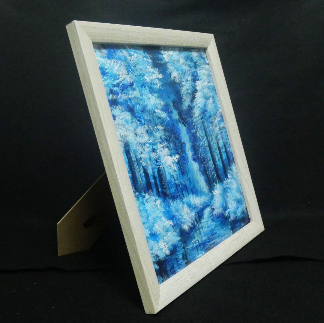 油絵 油彩 油彩画 絵 絵画【冬の森の川】