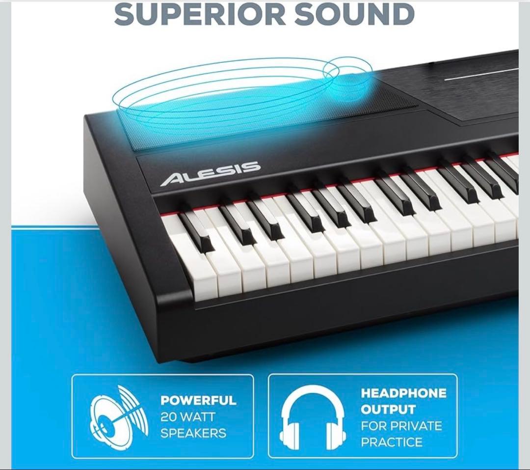 Alesis 電子ピアノ 88鍵盤 ウェイティッドハンマーアクション鍵盤