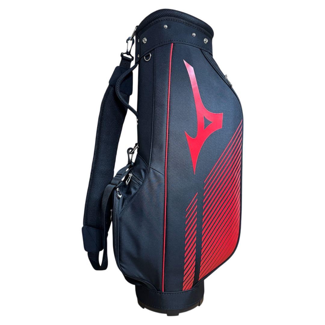 【極美品】MIZUNO ゴルフキャディバッグ 9.0型 ブラック×レッド