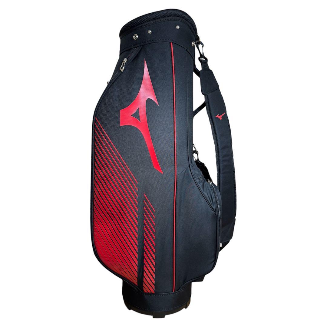 【極美品】MIZUNO ゴルフキャディバッグ 9.0型 ブラック×レッド