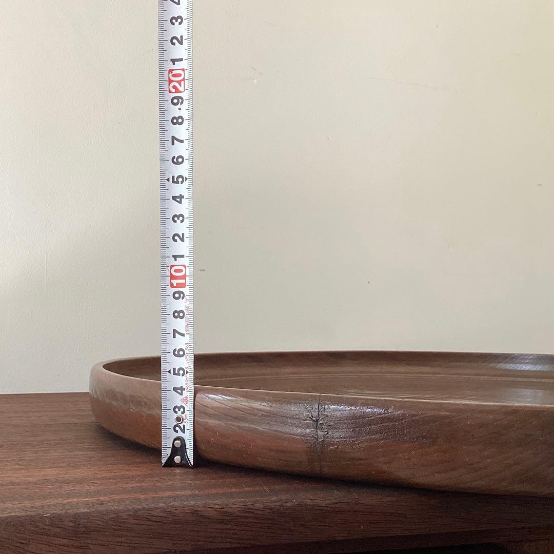 大きな丸盆　直径56cm お盆　おぼん　木のプレート　天然木　栗盆　くりぬき盆