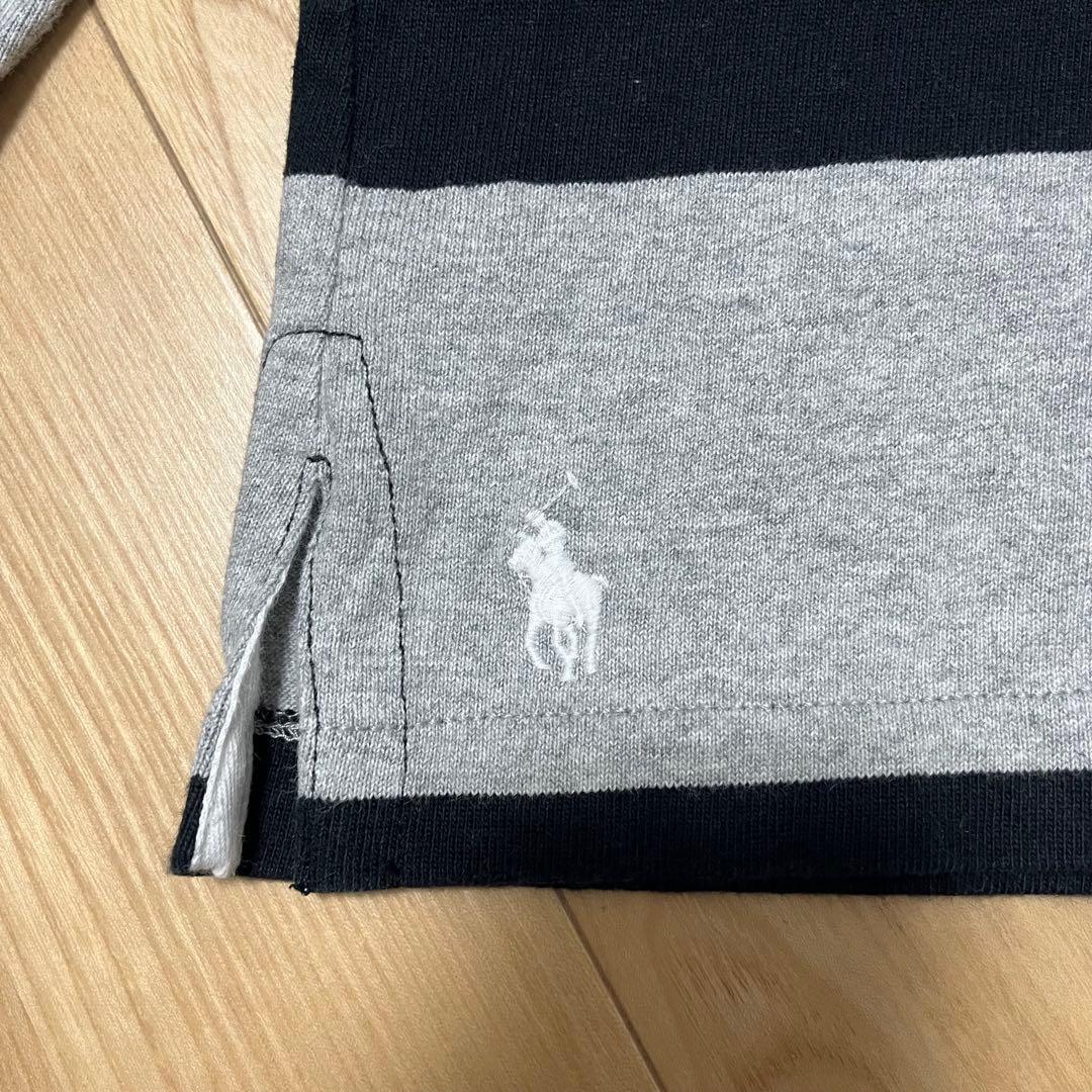ポロ ラルフローレン ビッグフィット ストライプ ラグビー シャツ 裾ポニー S