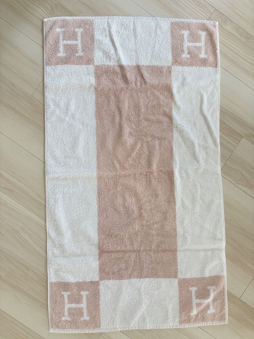 美品　エルメス　バスタオル　ローズ　赤ちゃん　ベビー　オレンジ箱