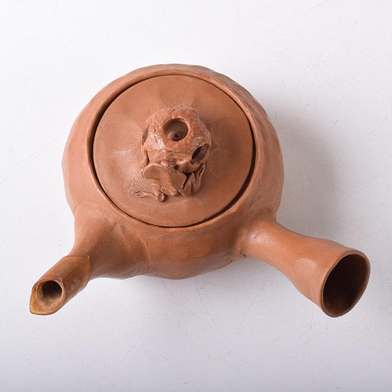 常滑焼　朱泥　蛙摘　横手急須　V　7638