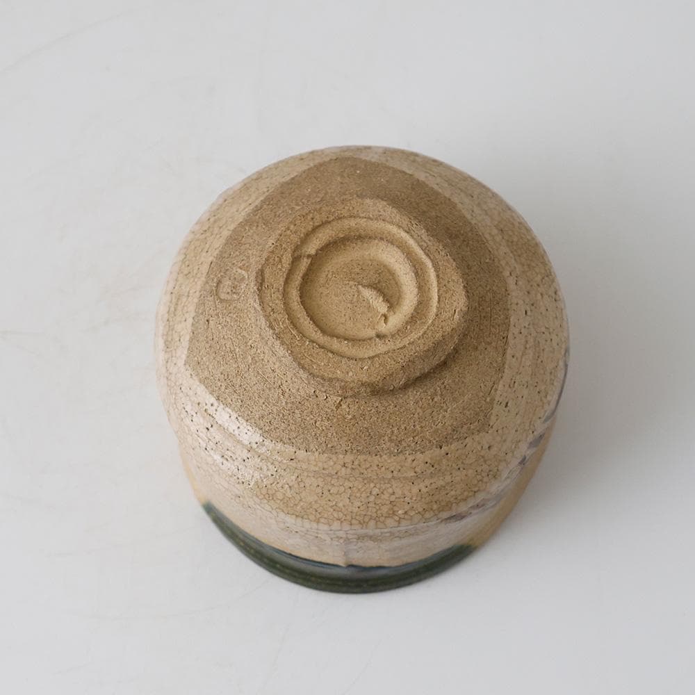 美品 宮地成和 織部焼 茶碗 共箱 栞 人気の美濃焼 織部茶碗