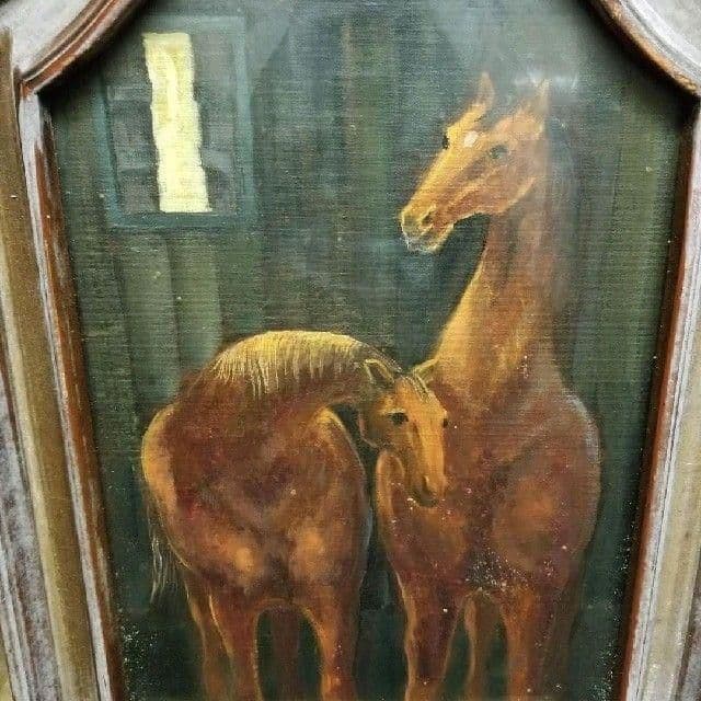 お値下げ三上享 馬の油彩です