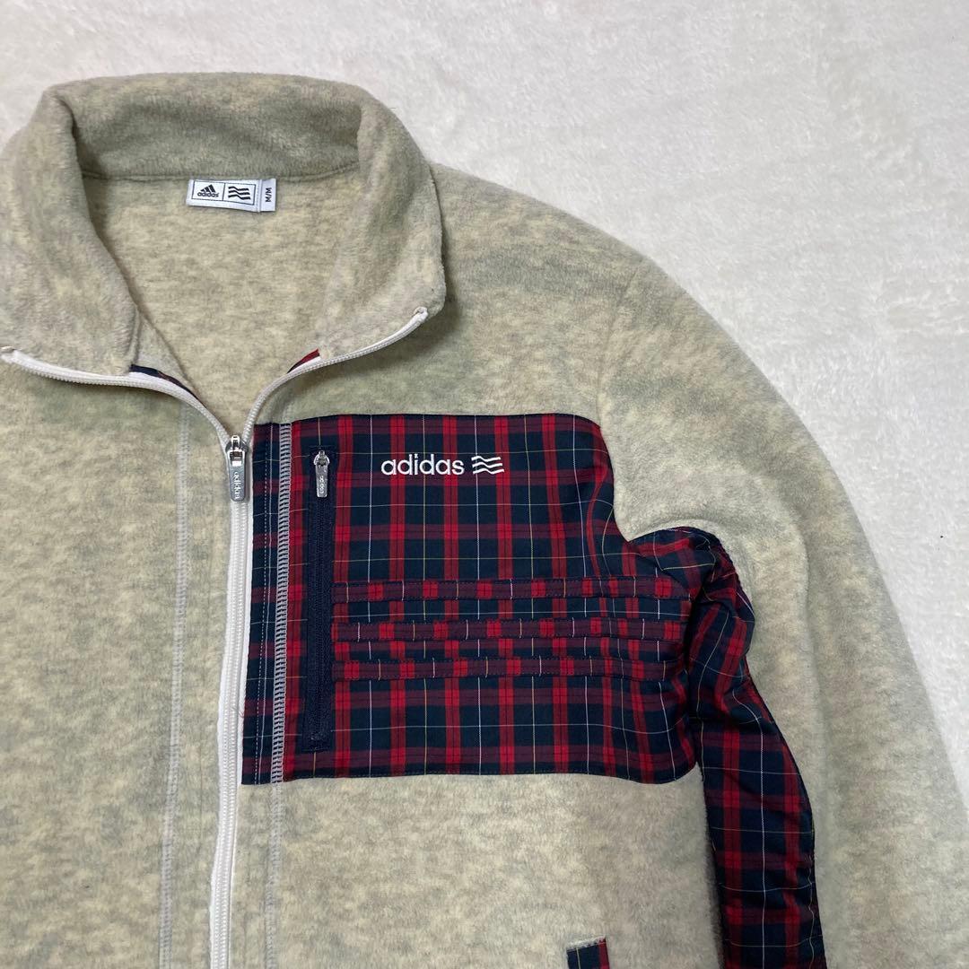極美品　adidas golf フリースジャケット　ダブルジップアップ　サイズM