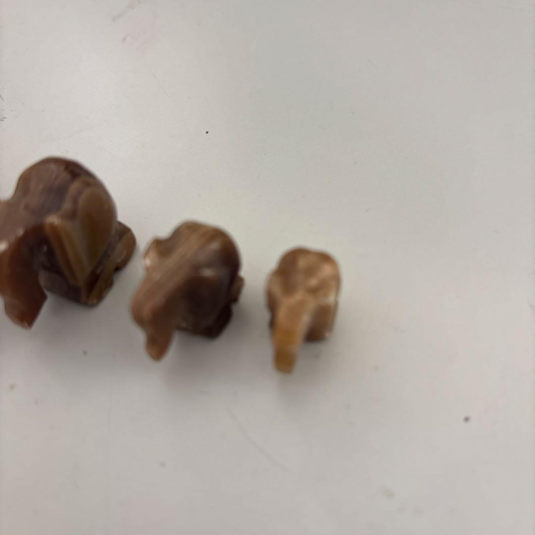 象の石彫刻セット 5個