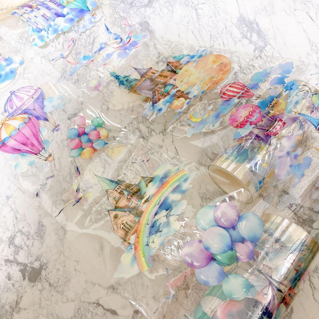 【芯なし中古】墨染一色 天空の城 海外マステ petテープ