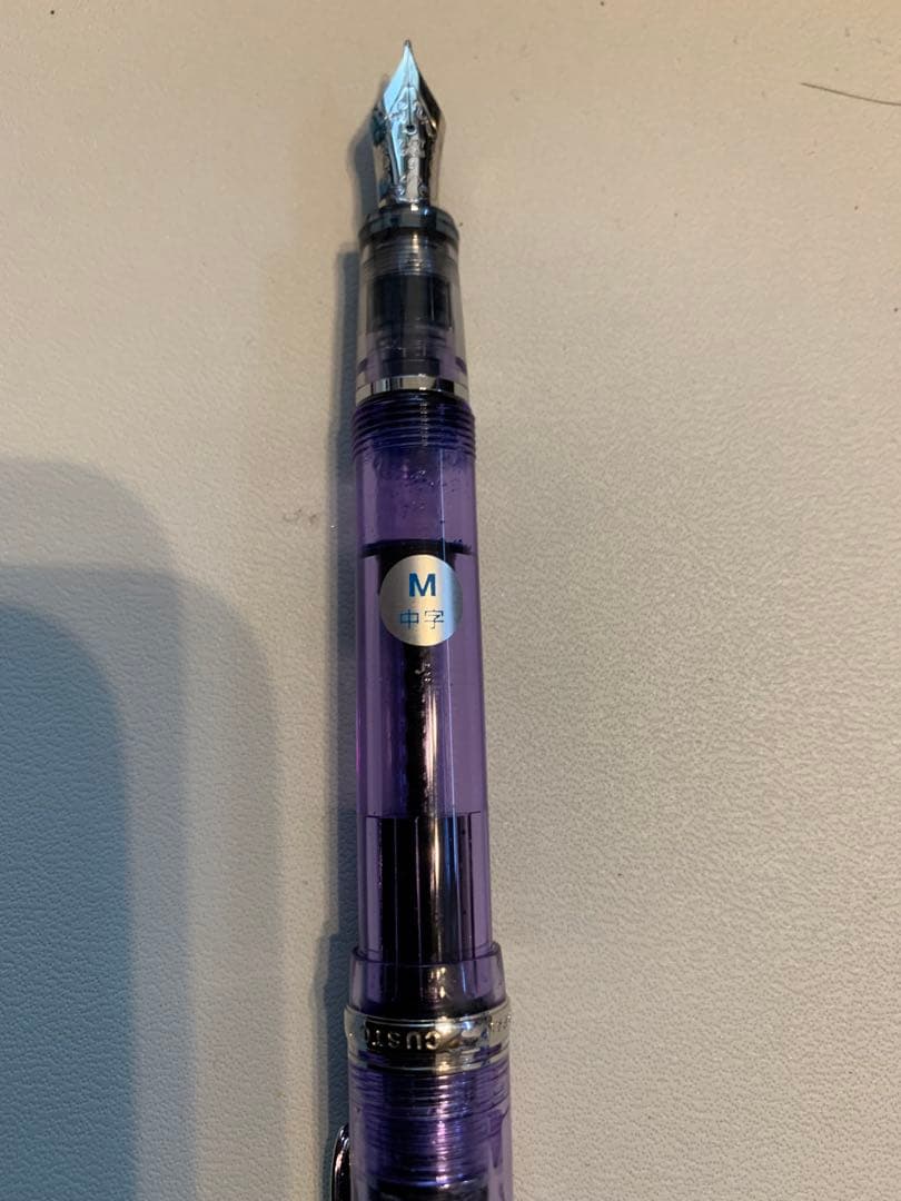 パイロットカスタムヘリテイジ　透明紫色　Ｍ字