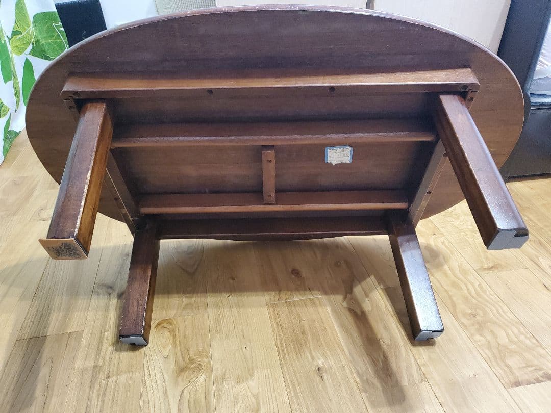 アンティーク 楕円形座卓 木製　ちゃぶ台　昭和レトロ