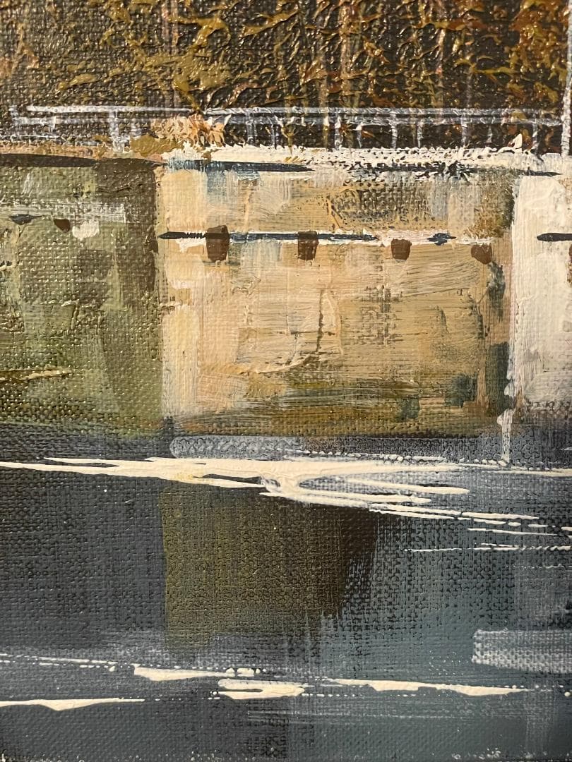 い*ん様 「真作」竹内敏彦『パリ風景 セーヌの流る』 風景画　油彩画　額装　F1