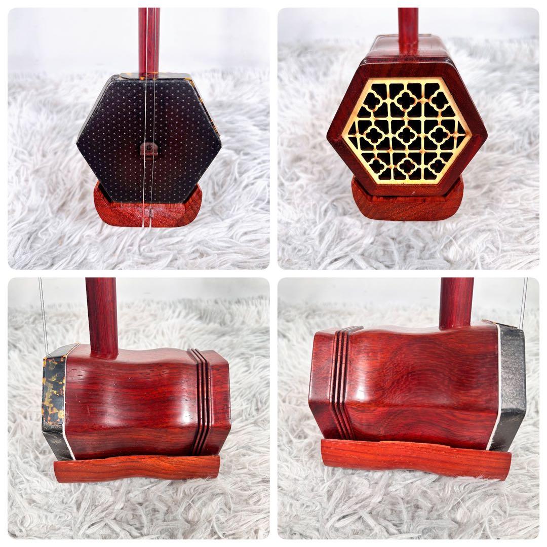 二胡 ニコ　中国 伝統 弦楽器 民族楽器 紅木精品 ねじれ糸巻き