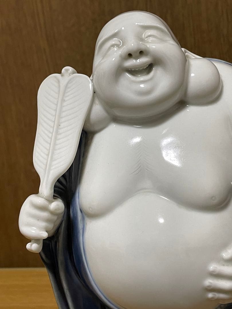 十二代 酒井田柿右衛門　染付　布袋　置物　床置　高22cm