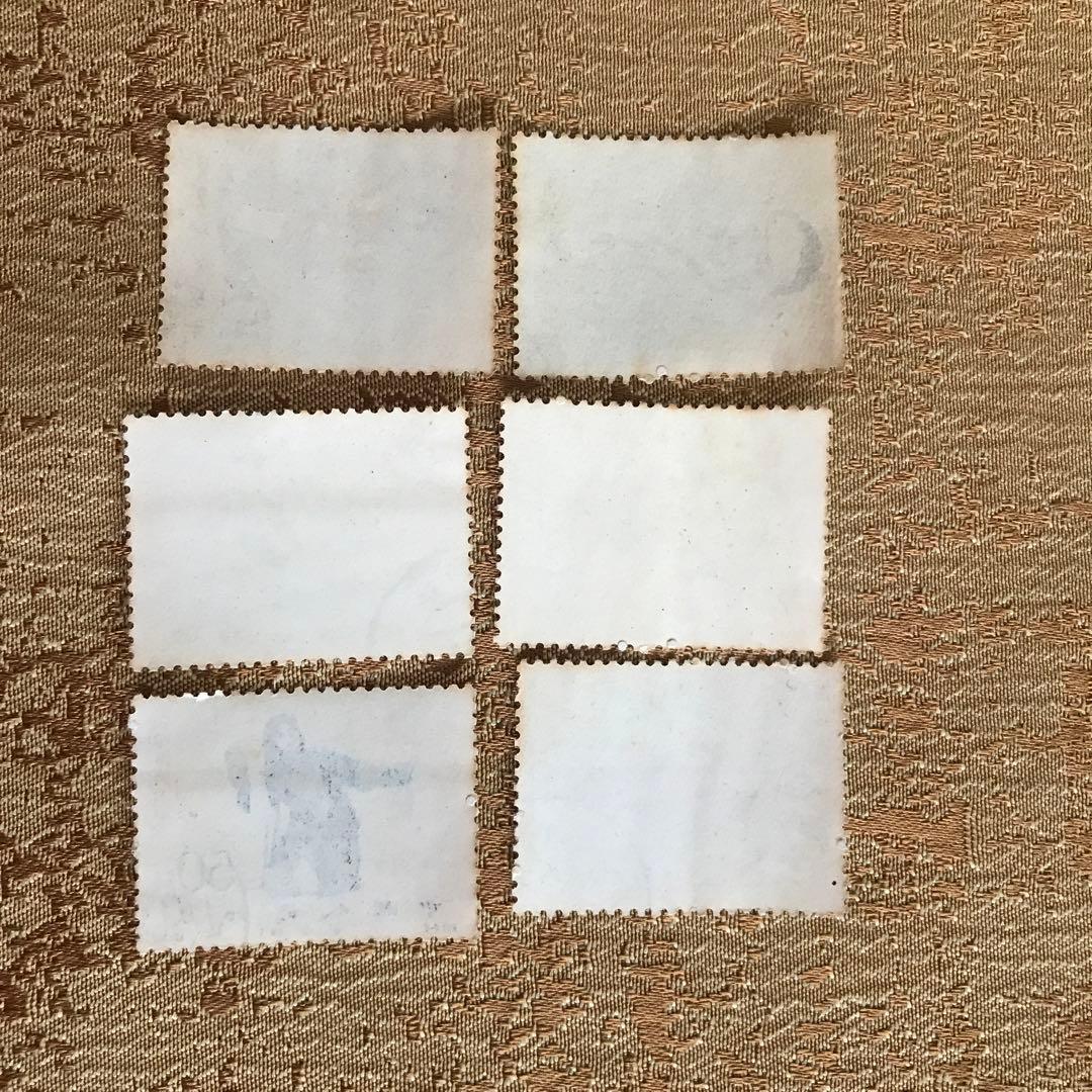 中国切手　梅蘭芳6枚　消印付