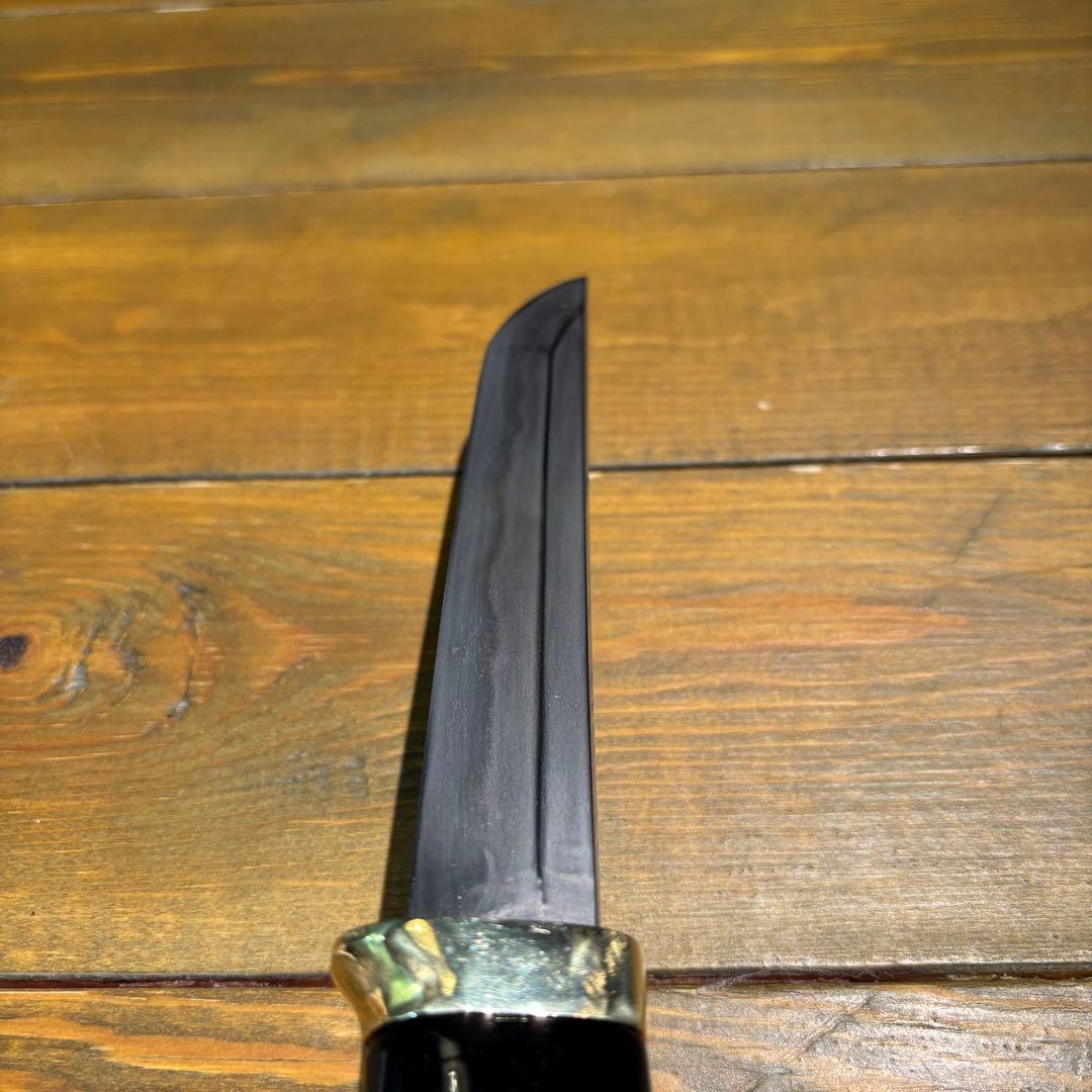 日本刀残欠クラフトナイフNo.62 最上大業物 長曽祢虎徹興里 切先 黒鞘
