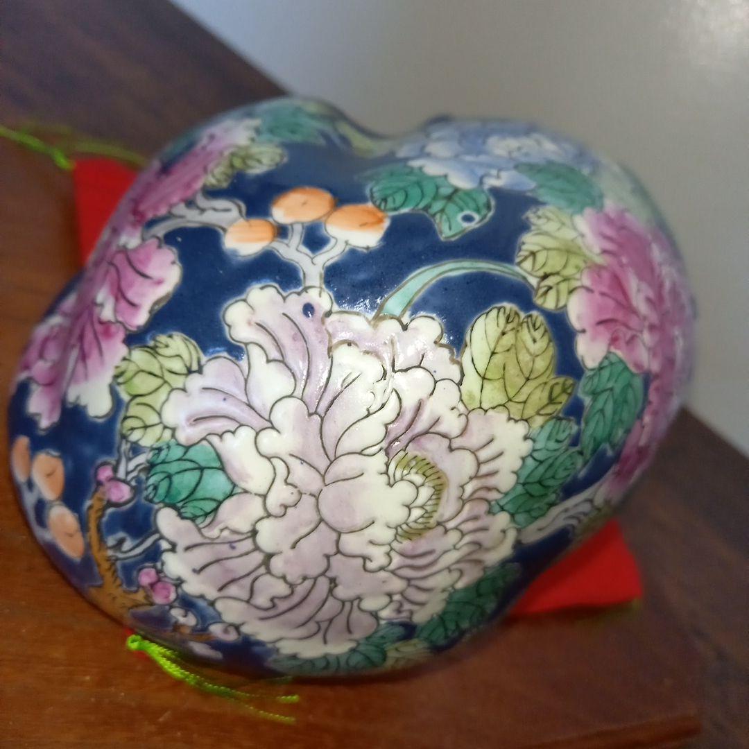 眠り猫　陶器　花　日本 vintage ceramic cat object