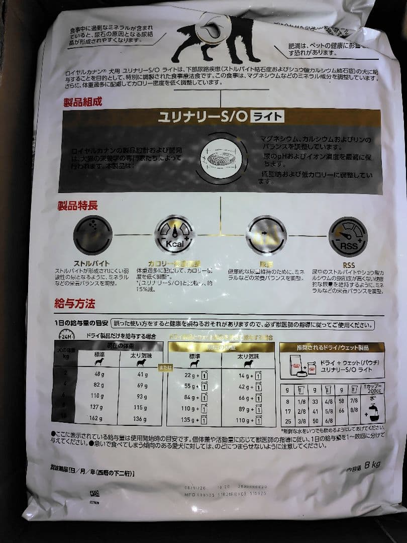 もふもふ　 CANIN ユリナリーS/O ライト 8kg